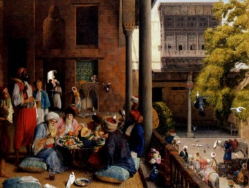  Cairo Painting - The Midday Meal Cairo Oriental John Frederick Lewis